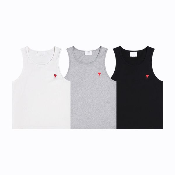 

mens designer vest t shirt casual short sleeve sleeveless heart shaped vest fashion hip hop men vests cotton fitness running sports t shirts, White;black