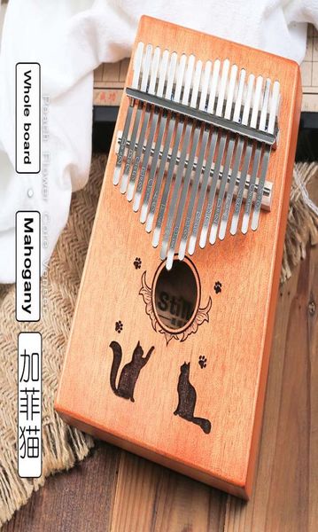 

17 keys kalimba thumb piano highquality wood mahogany body musical instrument with learning book tune hammer sanza mdira 3931328
