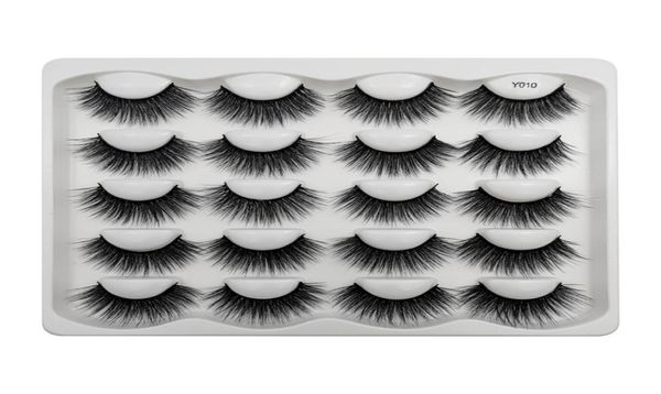 

10 pairs dramatic faux mink eyelashes messy fluffy false eyelash extension natural long 3d lashes book cilios9736154