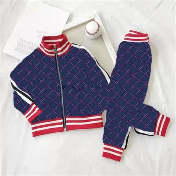 

fashion designer clothing set new luxury printed sportswear fashion letter jacket jogging pants casual sports style sportswear for boys, White