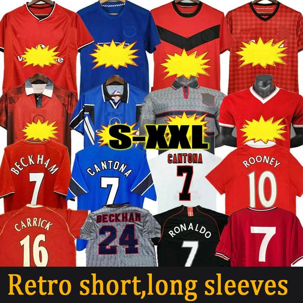 

retro soccer jerseys long sleeved manchesters beckham ronaldo giggs scholes 2010 12 13 14 persie vintage rooney chicharito berbatov nani pog, Black;yellow