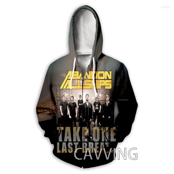 

men's hoodies sweatshirts fashion print abandon all ships zip hooded hip, Black