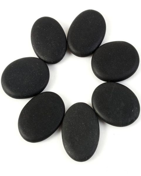 

7pcs lot black spa rock basalt energy toe face oval stones massage lava natural stone set health care relaxation2722639
