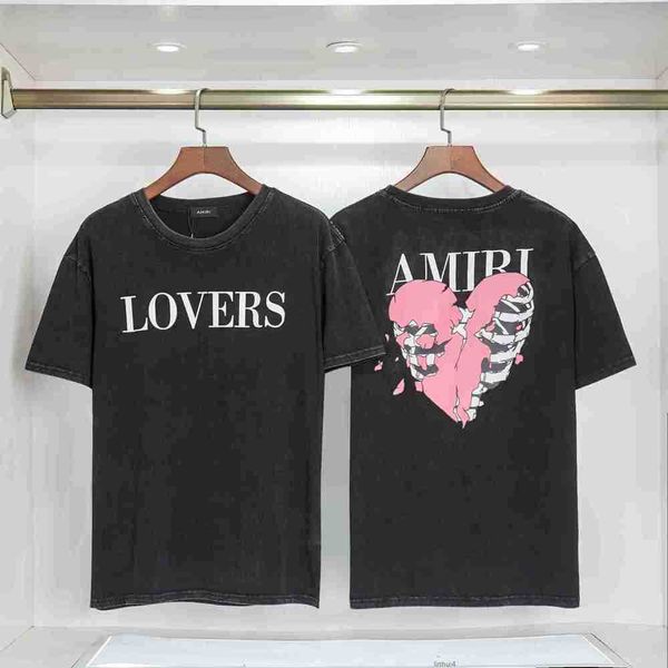 

new designer trendy brand letter love print vintage men's pure cotton short sleeved t-shirt, White;black