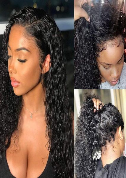 

full lace wigs kinky curly human hair lace front wig remy hair with baby hair pre plucked hairline unprocessed brazilian malaysian5948771, Black;brown