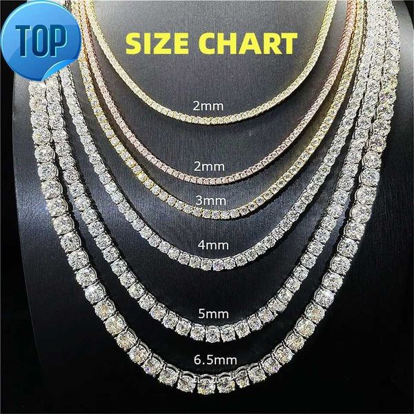 

Cheap Price Hip Hop Jewelry 3MM 4MM 5MM 6.5MM GRA Certificate S925 Silver Vvs1 D Color Diamond Moissanite Tennis Chain Necklace
