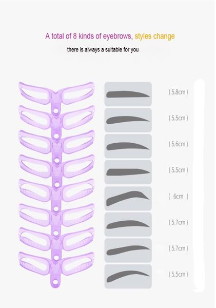 

makeup reusable eyebrow stencil eyebrow ruler cosmetics eye brow mold styling shaping template card makeup beauty kit7833144
