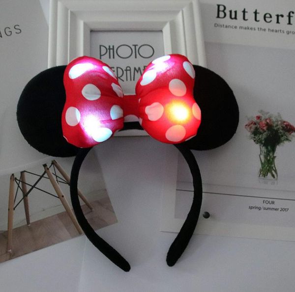 

cute performance party headband mouse bow black ear headbands christmas hair accessories ship 36626260, Black;brown
