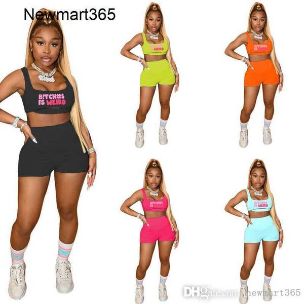 

women tracksuits vest sportwear designer 2023 new fashion letter print burnt blouse crop two pieces set, Gray