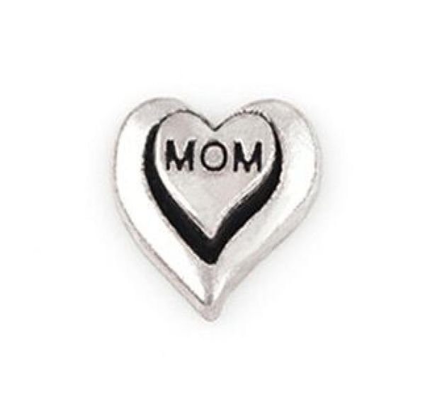 

20pcslot silver color mom word letter diy heart floating locket charms fit for glass living magnetic locket1365739, Bronze;silver