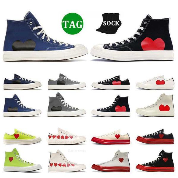 

2023 for men women casual shoes 1970s canvas all stars 1970 flat play navy eyes low multi hearts mens sneakers sports womens trainers, Black