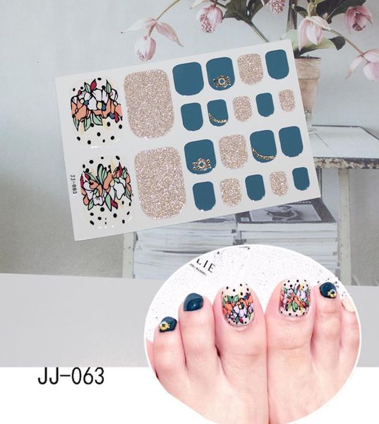 

diy toe nail sticker adhesive toenail art polish tips french glitter sequins nail wraps strips easy to wear manicure for women1857267, Black