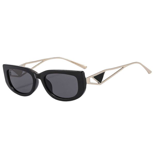 

frames new fashion cat eyes women's personality classic metal triangle sign leg pra sunglasses street p glasses, White;black