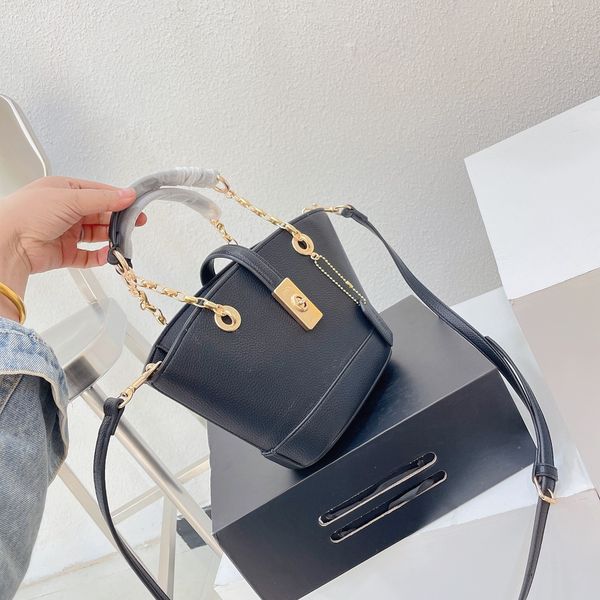 

designer woman classic bag shoulder bags purse original box lychee genuine leather cross body chain high grade quality handbag bucket 22x18c