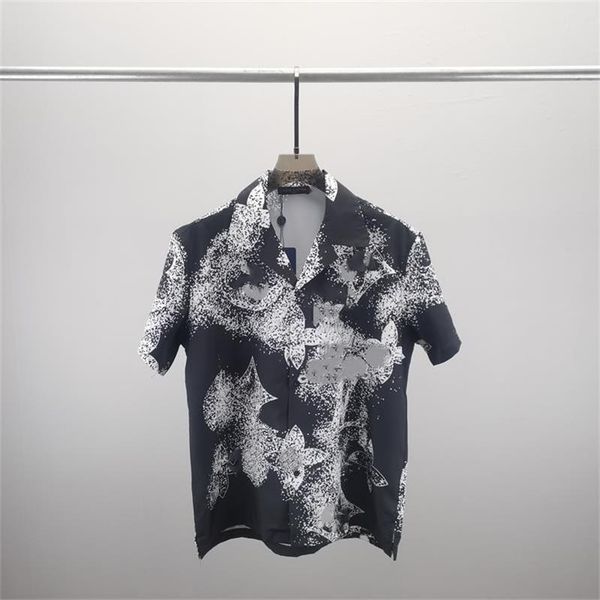 

men designer shirts summer hawaiian shirt shoort sleeve casual shirts fashion loose polos beach style breathable tshirts tees clothing -3xl, White;black