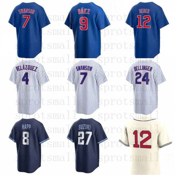 

custom mens women youth dansby swanson cody bellinger seiya suzuki andrelton simmons nick madrigal marcus stroman willson ian happ jason bae, Blue;black