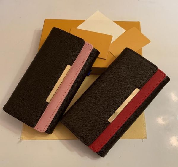 

whole wallets classic women red and pink bottoms brown flower lady long wallet multicolor coin purse card holder original box 8641253, Red;black