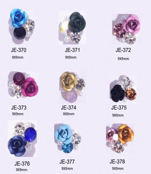 

10pcs japanese style alloy 3d nail art acrylic rose flower decoration crystal rhinestones for nail charms jewelry supplies 99mm o7544602, Silver;gold