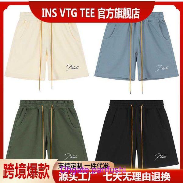 

wholesale designer shorts online shop rhu fashion brand laif drawstring shorts men's and women's high street 2023 summer embroider, White;black
