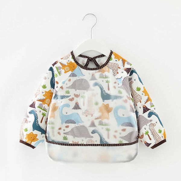 

bibs burp cloths 1-4 year old baby waterproof long sleeved apron boy and girl feeding smoking painting graffiti art bib children's clot