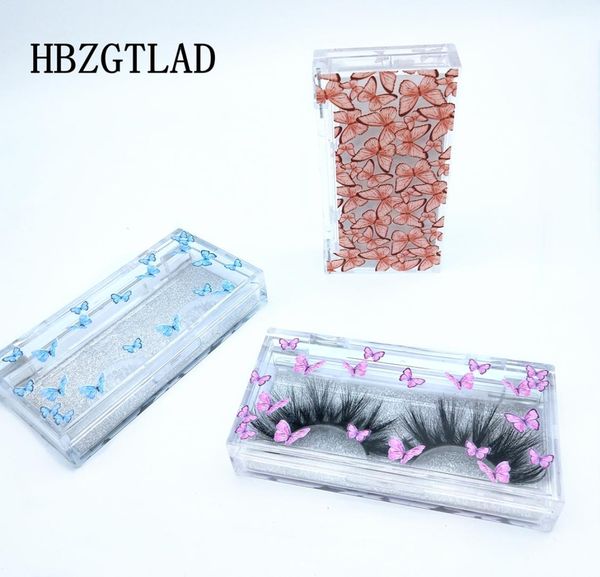 

new whole butterfly print acrylic 25mm eyelashes packaging box lash packaging custom logo empty case bulk vendors1921275