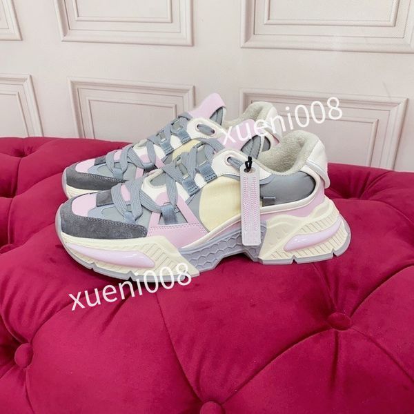 

new women classics casual shoes designer womens leather lace-up sneaker fashion running trainers letters woman shoes flat printed gym sneake, Red;white