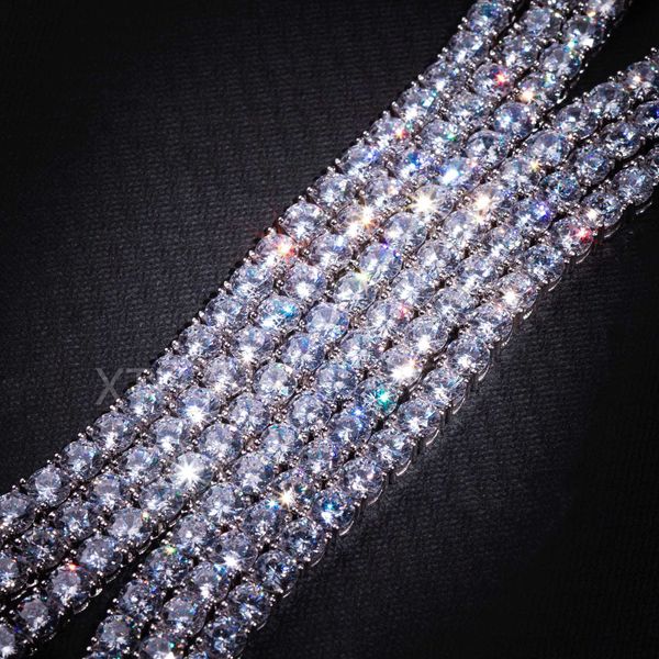 

925 silver 5mm moissanite diamond tennis chain iced out cross pendant necklace jewelry set for women men