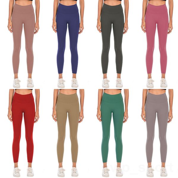 

lu align lu lady seamless yoga sport sweatpants buttock lifting women long leggings training pants fitness breathable trousers full length p, White;red