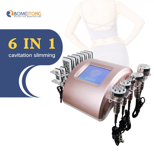 

new 6 in 1 cavitation rf vacuum body slimming radio frequency lipo laser machine ce approved logo customization