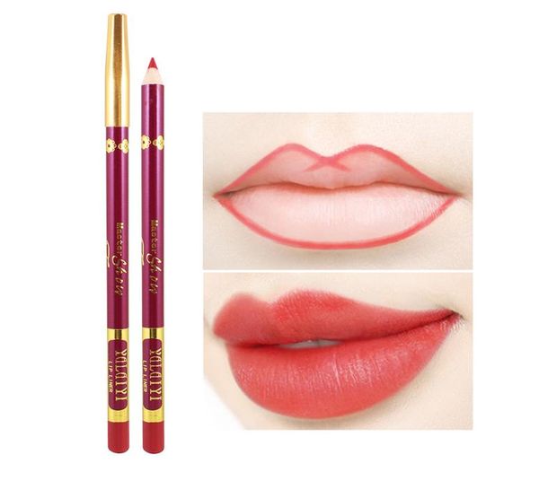 

qic 12pcs cosmetic professional wood lipliner waterproof lady charming lip liner soft nude cosmetics pencil makeup5045304