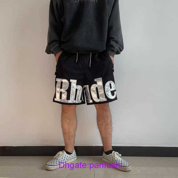 

rhude shorts wholesale designer for sale the right version of rhude summer mesh breathable basketball embroidered letters multi pocket popul, White;black