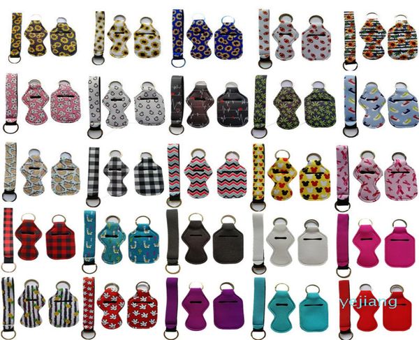 

pieces travel keychain set including 30ml hand sanitizer and chapstick holder wristlet lanyard2946498, Silver