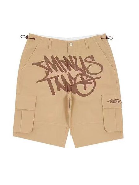 

minus two men's shorts y2k cargos summer men streetwear casual wide leg cargo pants hip hop track clothes high street fashion wara, White;black