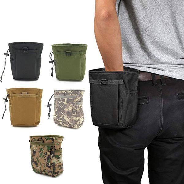 

600d nylon portable recycling bag outdoor molle pouch military backpack hanging bag edc gear waist sports hunting tactical bag