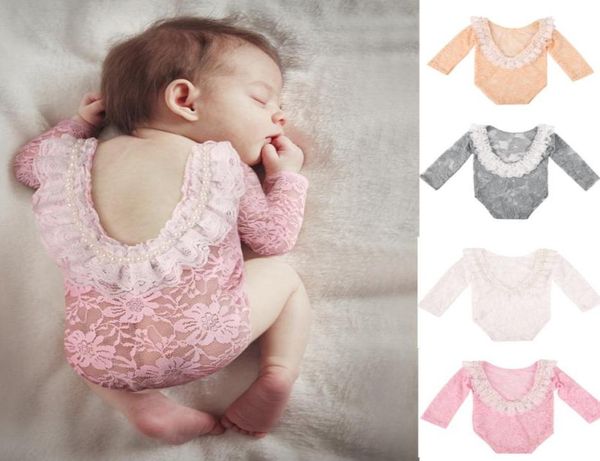 

retailwhole baby romper infant newborn lace pearl rompers onesies jumpsuit jumpsuits children designers clothes kids boutique3861909, Blue