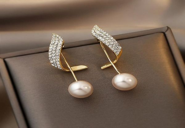 

korean fashion dangle metal pearl pendant drop earrings for woman gothic girl039s elegant jewelry wedding set accessories3009550, Silver