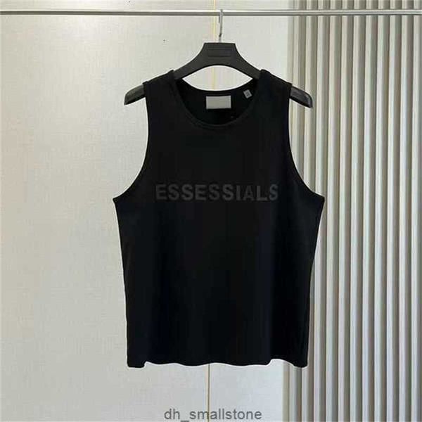 

ess mens tank t shirt trend brand three-dimensional lettering pure cotton lady sports casual loose high street sleeveless vest eu size s-xlf, White;black