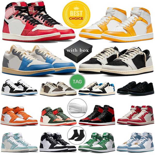 

with box jumpman 1 high basketball shoes 1s university gold solefly lost found reverse mocha taxi black phantom panda men women sneakers out