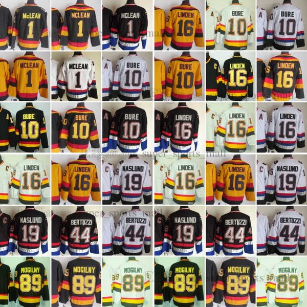 

1945-1999 movie retro ccm hockey embroidery jersey 1kirkmclea 10pavelbure 16trevorlinden 19markusnaslund 44toddbertuzzi 89alexandermogilny j, Black