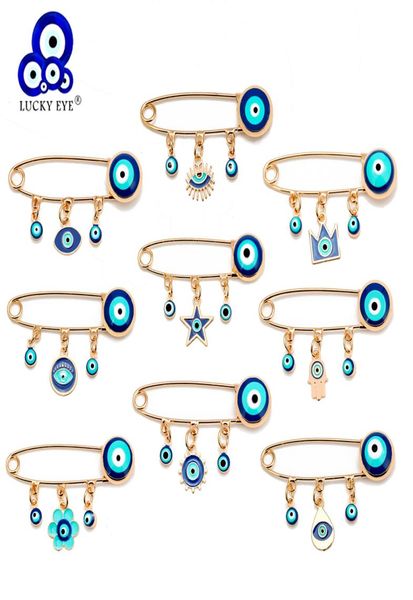 

jewelry accessories fashion jewelrybrooches lucky eye blue turkish evil eye brooch pin for women men dropping oil flower crown sta1688438, Gray