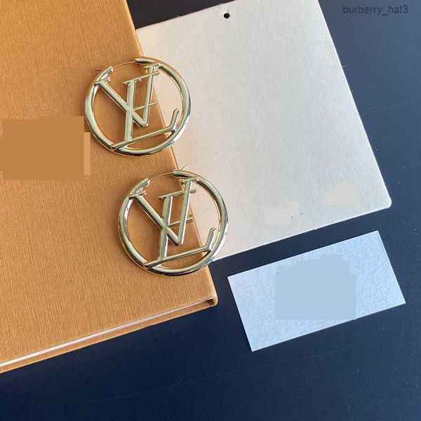 

2022 luxury big gold hoop earrings for lady women orrous girls ear studs set designer jewelry earring valentine's day gift engagement f, Golden