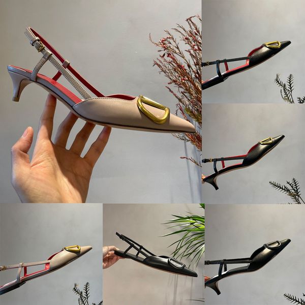 

summer fashion rivets sandels women shoes classic valen office flat sandal high heels 4cm 8cm pointed toe black dress dinner wedding shoes s