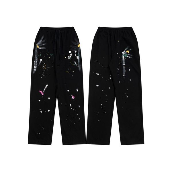 

mens jeans pants galleries sweat depts speckled letter print men's women's couple loose versatile casual straight homm ueat, Blue