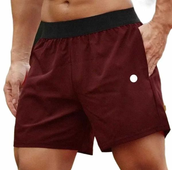 

men yoga sports shorts outdoor fitness quick dry lululemens mens solid color casual running lulu quarter pant lulus fashion, White;black