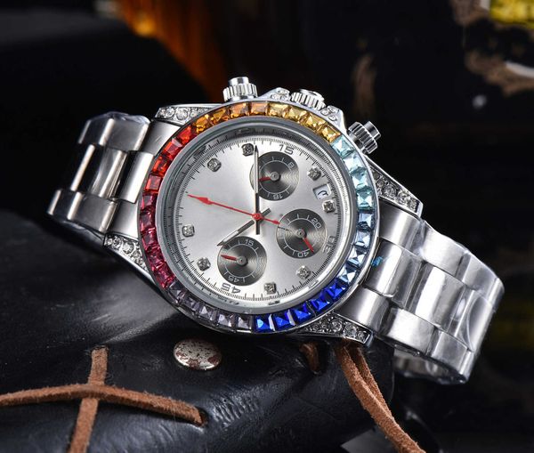 

men fashion diamond watches stainless steel dial swimming waterproof sapphire luxury watch, Slivery;black