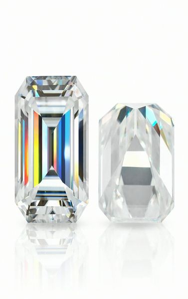 

3x510x12mm white d color vvs1 emerald cut moissanite stone with certificate7022931, Black