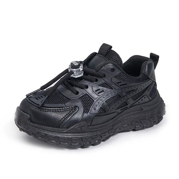

athletic kids shoes sneakers canvas footwear girls fashion boys breathable mesh tire sole casual f15721, Black