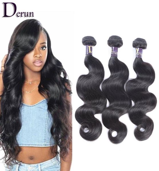 

7a grade brazilian bundles human hair weaves 3pcs unprocessed body wave weft indian malaysian peruvian hair extensions9354482, Black