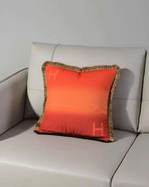 

velvet tassel cushion cover soft double h letter printed pillow cover pillowcase home decorative sofa throw pillows chair 45x45cm 2023070701