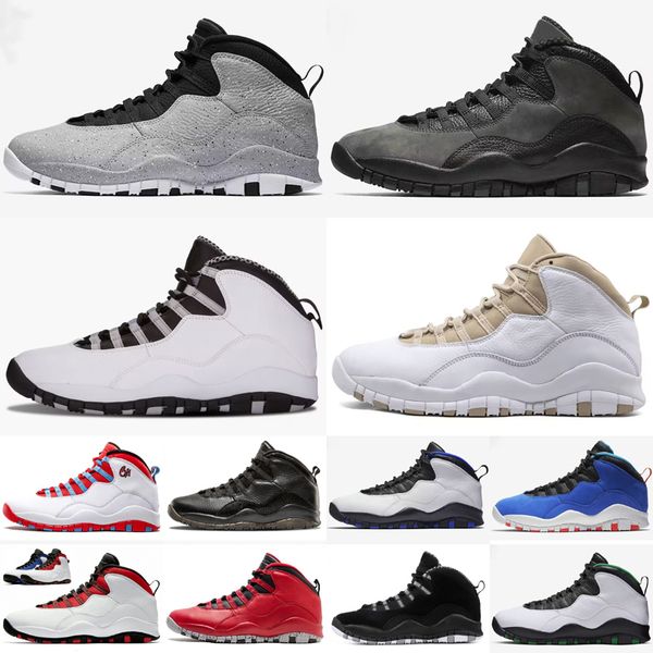 

jumpman 10 mens basketball shoes 10s trainers bulls over broadway stealth cement steel grey 10th anniversary black orlando jordens tinker sn